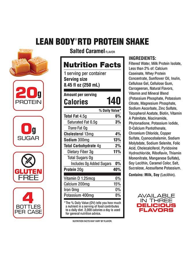 16-Piece Lean Body Ready To Drink Protein Shake-Salted Caramel