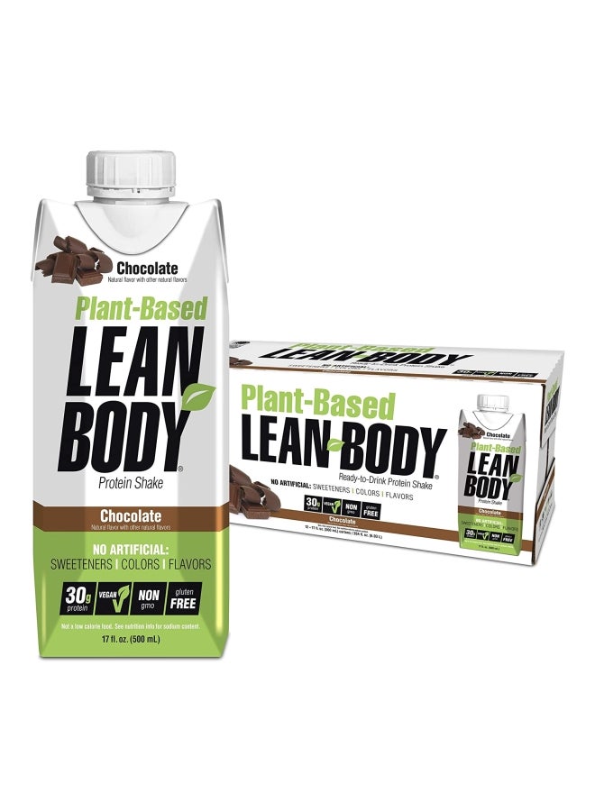 Pack Of 12 Plant Based Lean Body Protein Shake - Chocolate