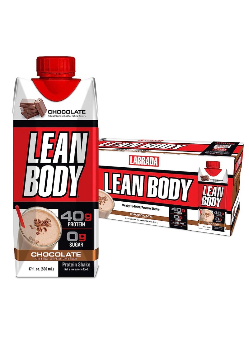 Labrada Lean Body Rtd Chocolate Protein Shake 17 Fl Oz (500 Ml) - Pack Of 12