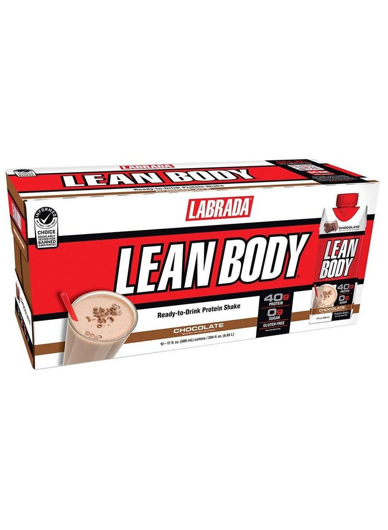 Labrada Lean Body Rtd Chocolate Protein Shake 17 Fl Oz (500 Ml) - Pack Of 12