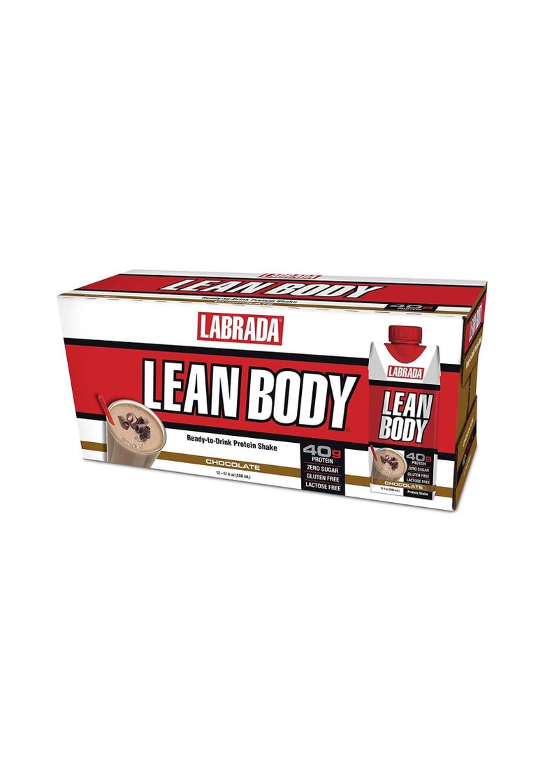 Labrada Lean Body Rtd Chocolate Protein Shake 17 Fl Oz (500 Ml) - Pack Of 12