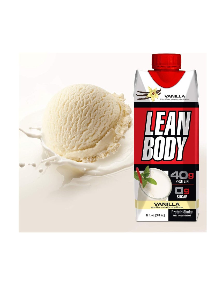 Labrada Lean Body RTD Vanilla Protein Shake 17 Fl oz (500 ml) - Pack of 12