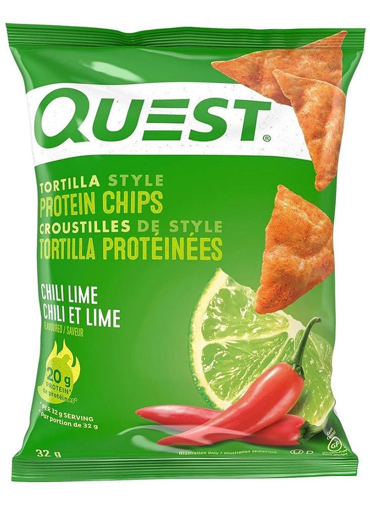 Tortilla Style Protein Chips Chili Lime (Pack of 8)