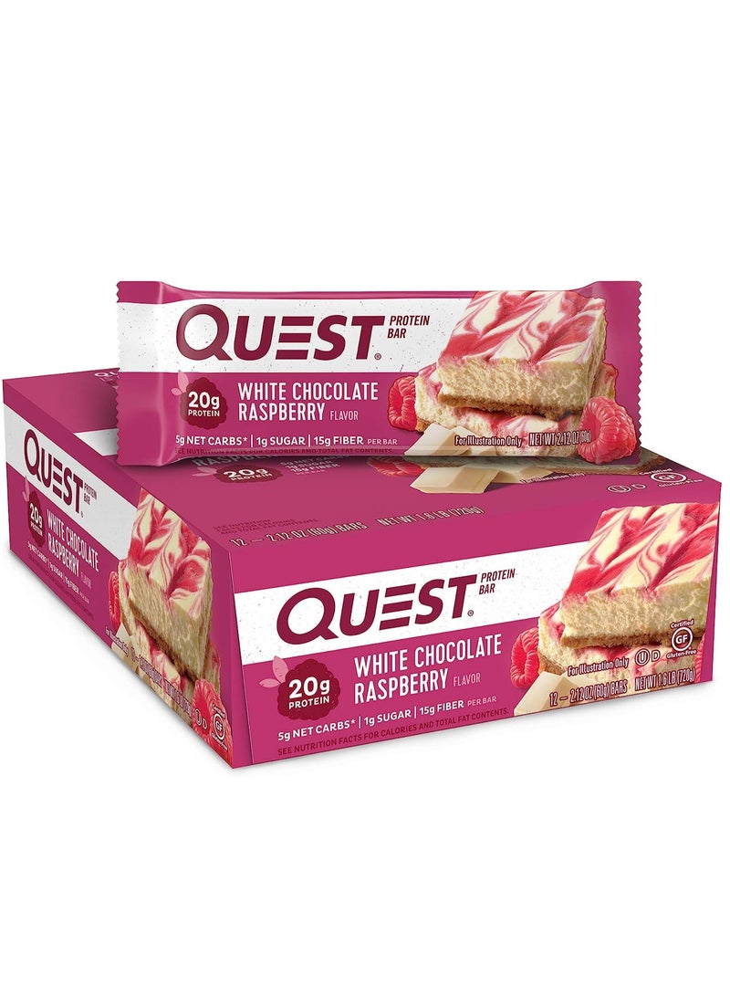 Quest Protein Bar White Chocolate Raspberry Pack of 12