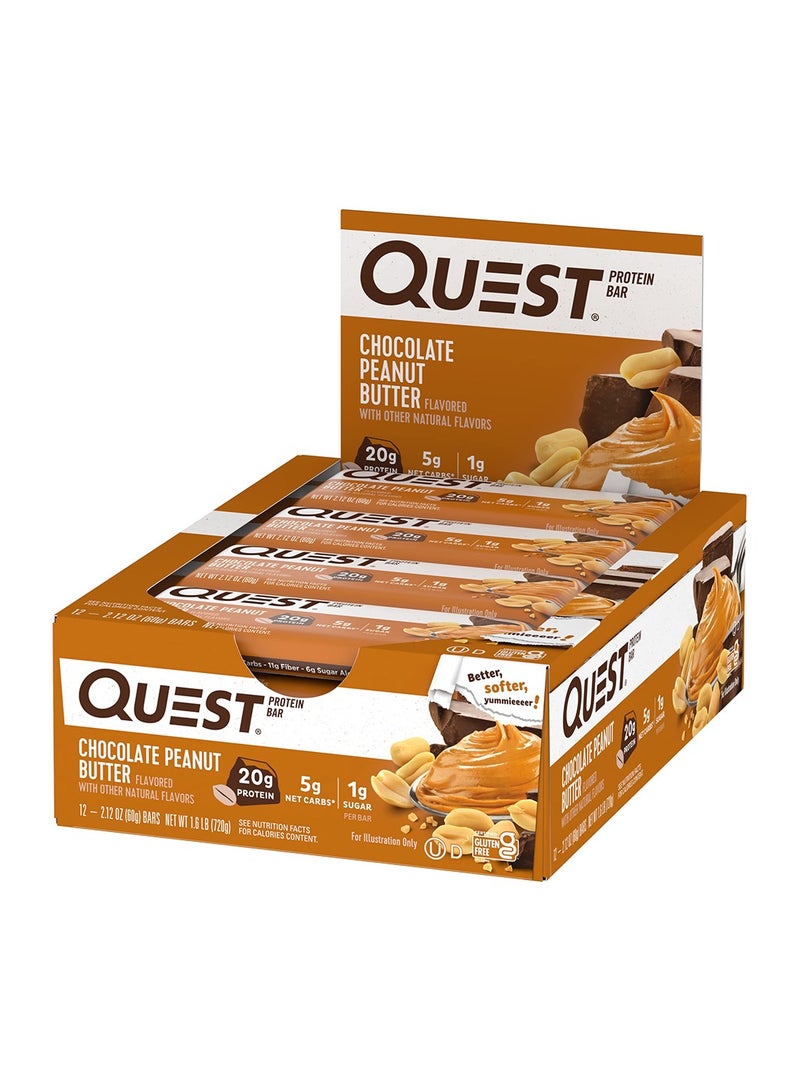 Protein Bar Chocolate Peanut Butter 60g Pack of 12