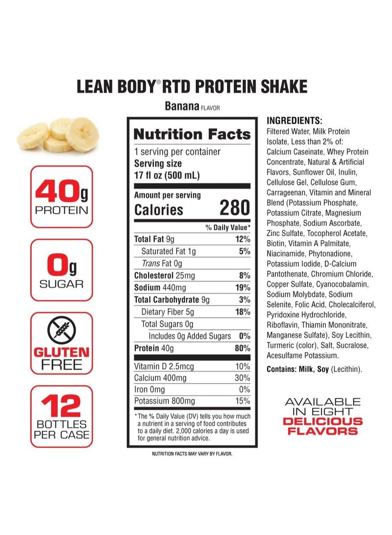Lean Body Shake banana 500ml Pack of 12