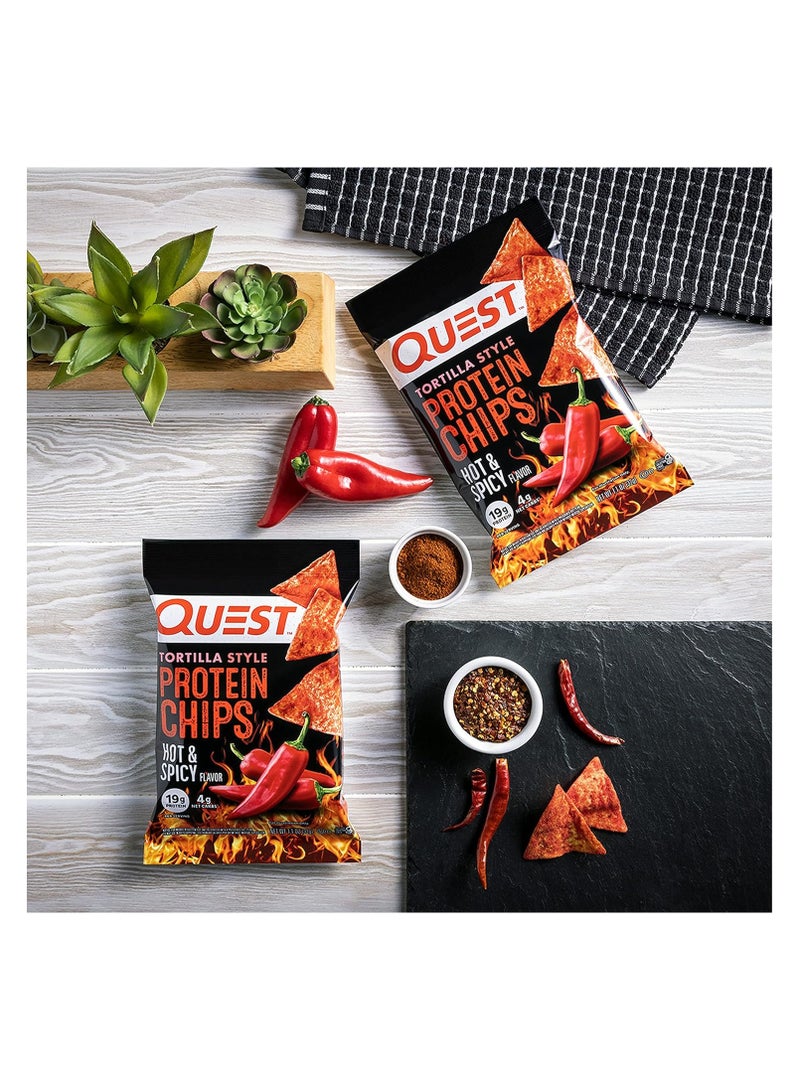 Quest Tortilla Chips Hot & Spicy (32g Pack of 8)