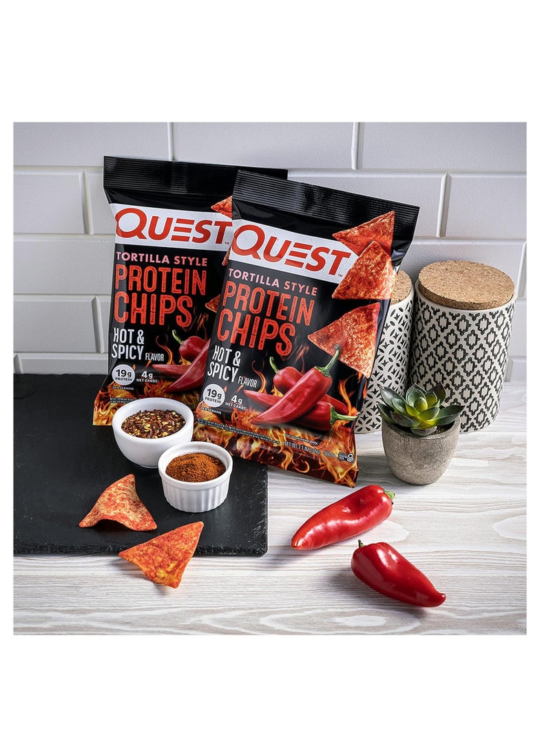 Quest Tortilla Chips Hot & Spicy (32g Pack of 8)