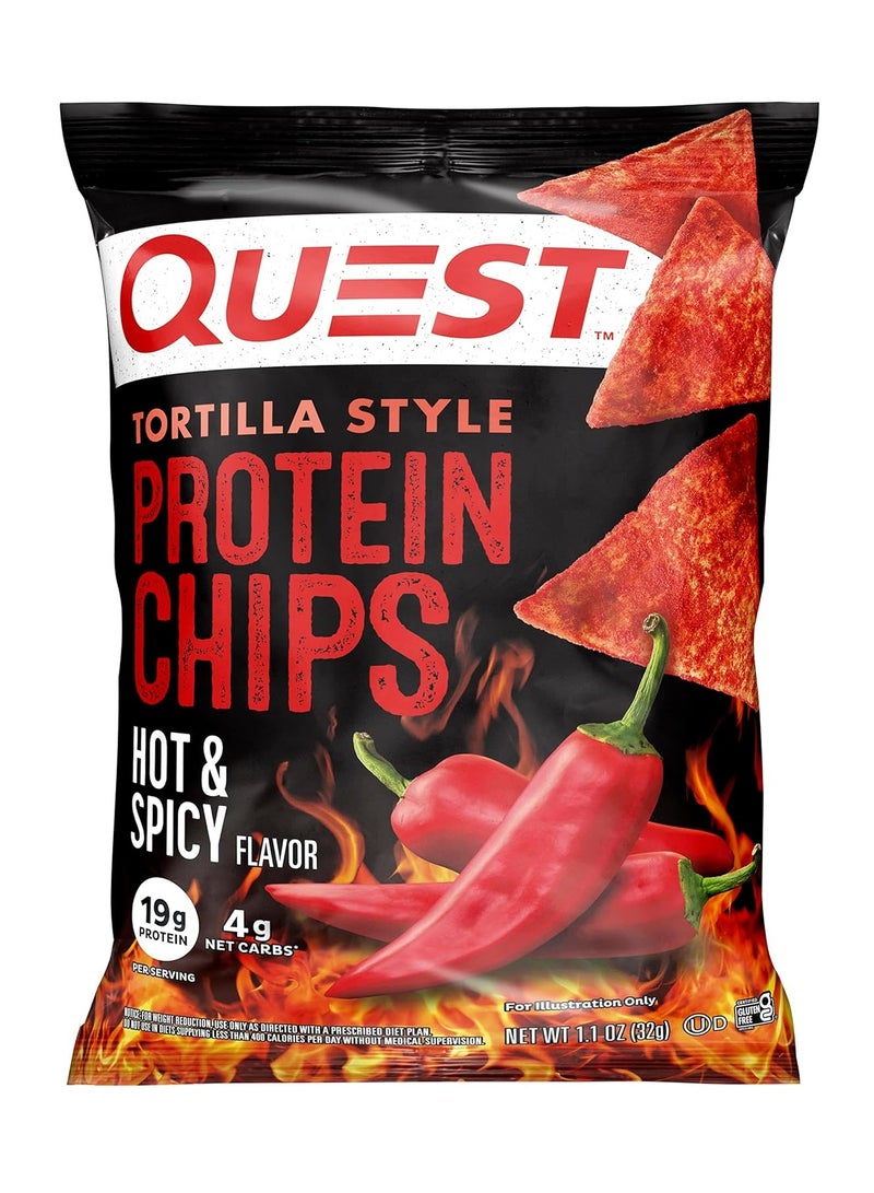 Quest Tortilla Chips Hot & Spicy (32g Pack of 8)