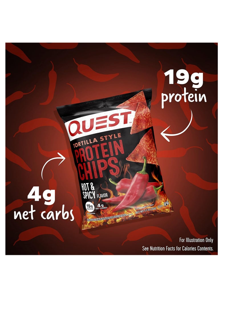 Quest Tortilla Chips Hot & Spicy (32g Pack of 8)