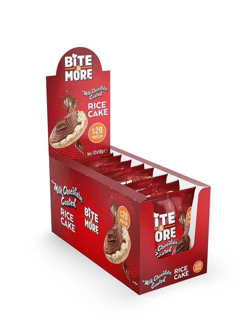 Bite & More Milk Chocolate Coated Protein Rice Cake (24x18g) 432g