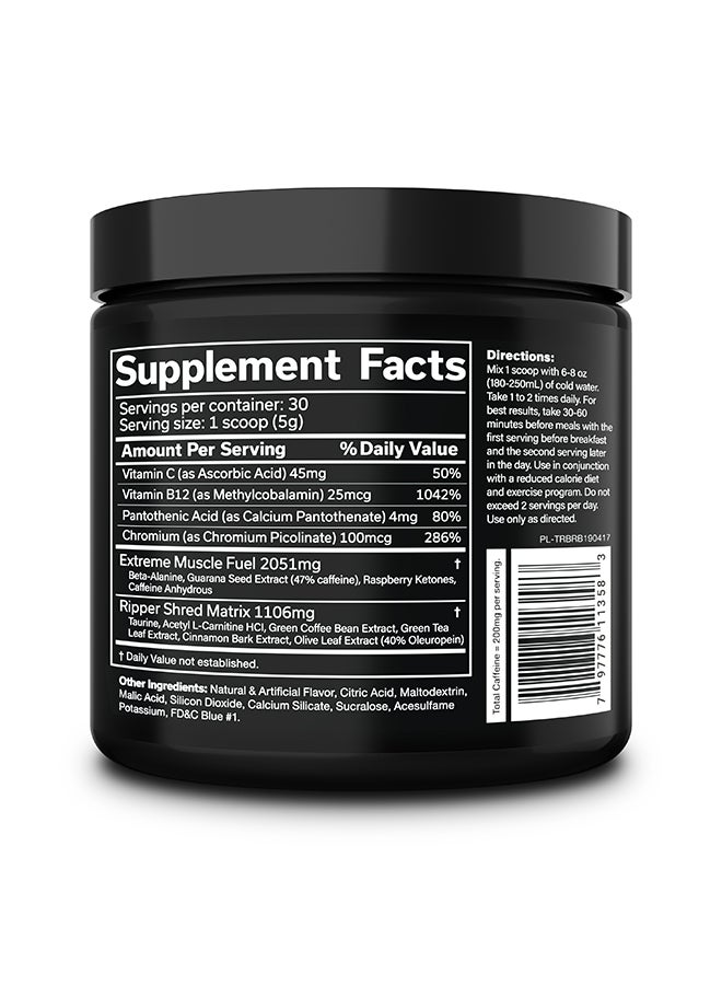 The Ripper Fat Burner, Blue Raspberry - 30 Servings