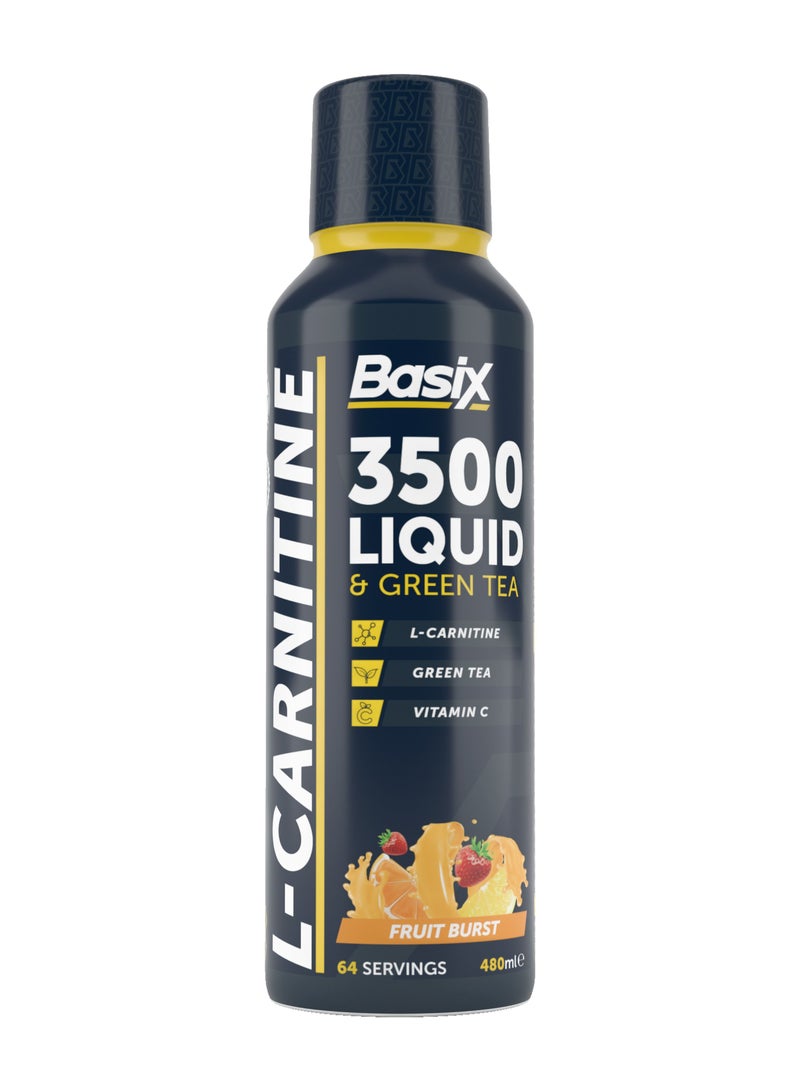 L-Carnitine 3500 Liquid & Green Tea 480ml Fruit Burst