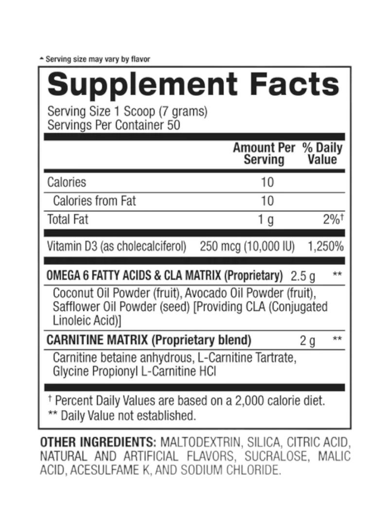 Cla + Carnitine Omega 6 Fatty Acids, Non Stim Weight Loss Support, Watermelon Freeze Flavor, 50 Serving