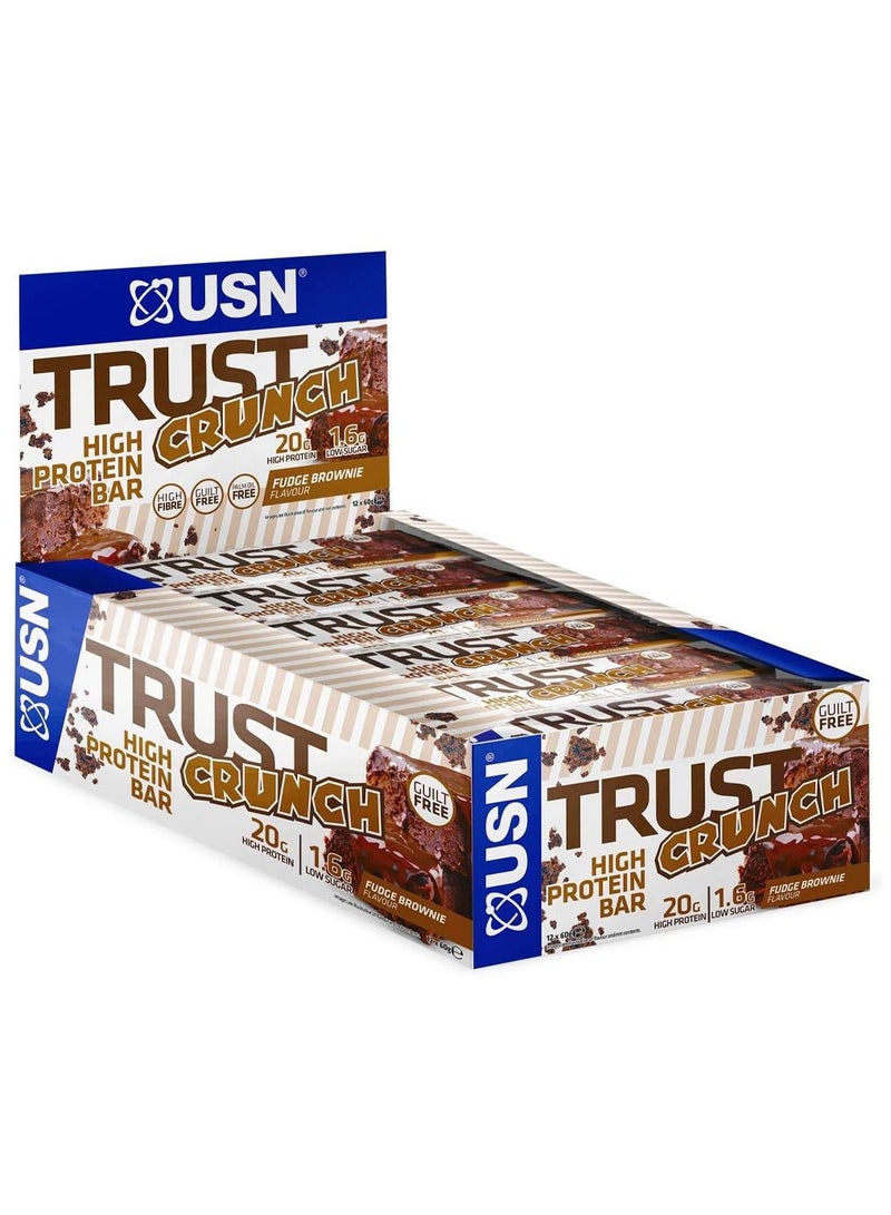 Trust Crunch Protein Bar Fudge Brownie 60g Pack of 12