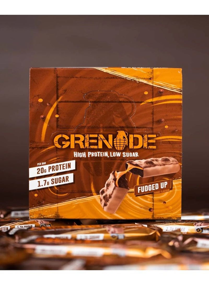 Grenade High Protein Bar Low Sugar Fudged Up Flavor Box Of 12