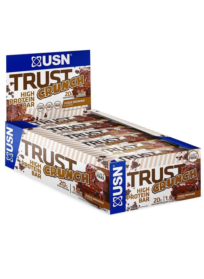 Trust Crunch Protein Bar Fudge Browing 60g Pack of 12