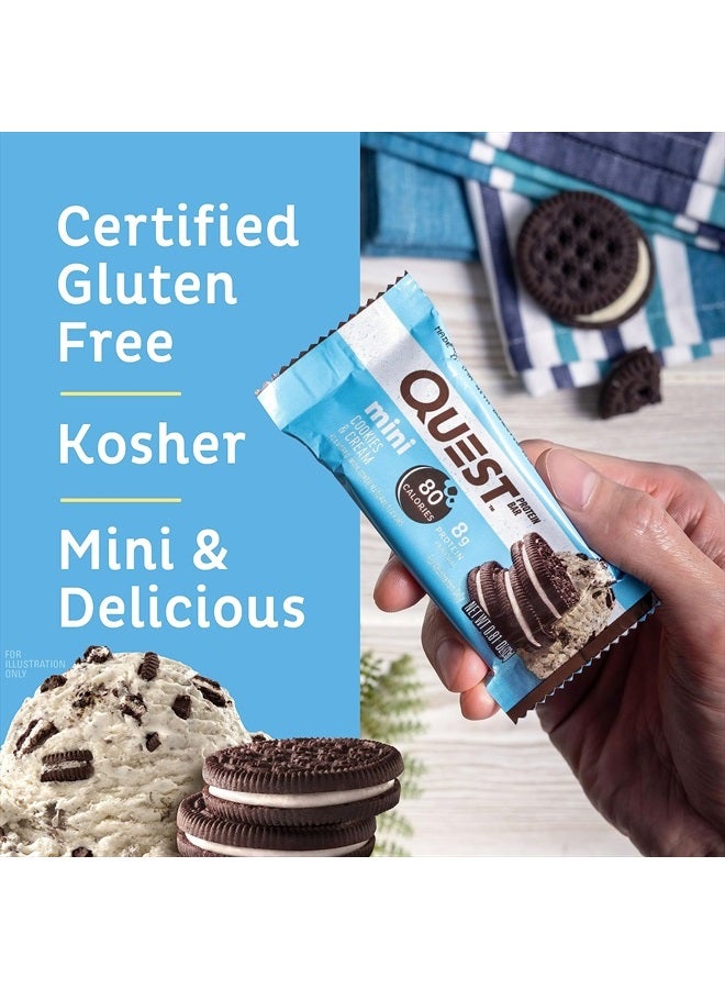 Mini Cookies & Cream Protein Bars, High Protein, Low Carb, Keto Friendly, 14 Count