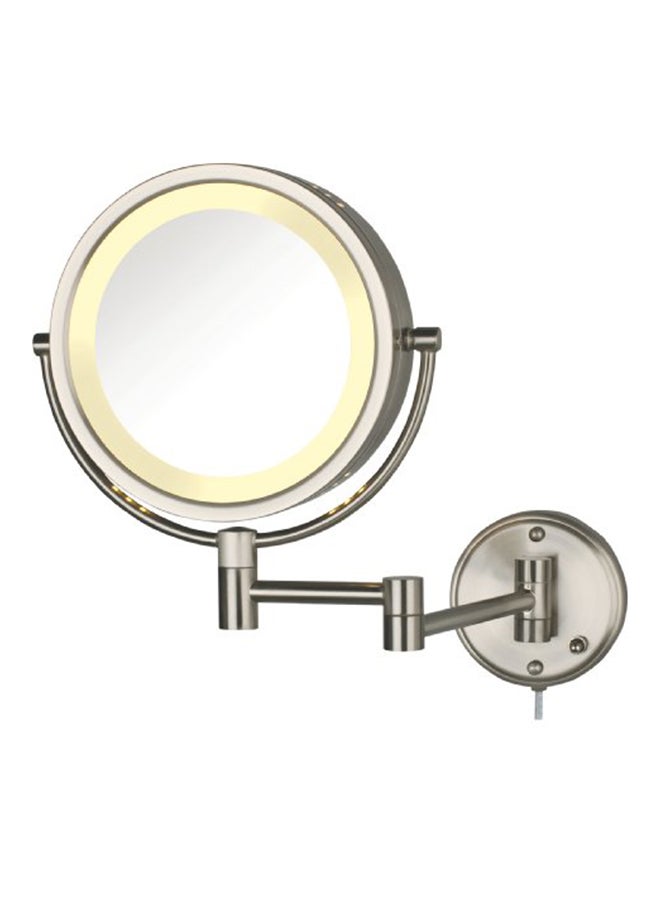 Nickel Finish Wall Mount Makeup Mirror Silver