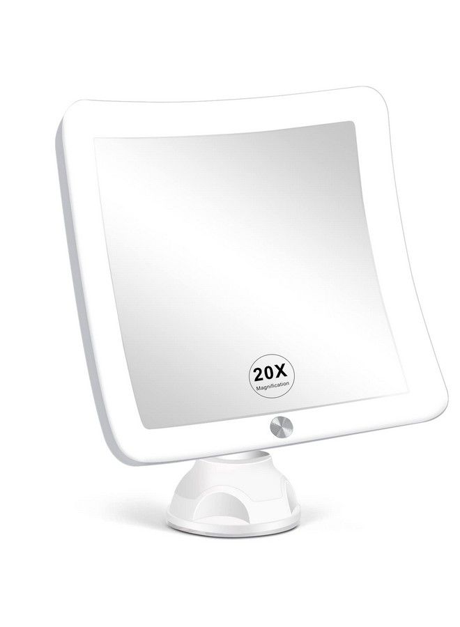 20X Magnifying Mirror With Light Upgraded Lighted Makeup Mirror With Magnification Led Magnified Mirror For Bathroom Portable Travel Mirror Square