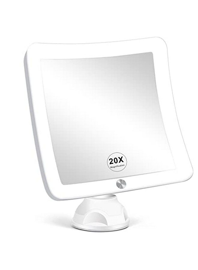 20X Magnifying Mirror With Light Upgraded Lighted Makeup Mirror With Magnification Led Magnified Mirror For Bathroom Portable Travel Mirror Square