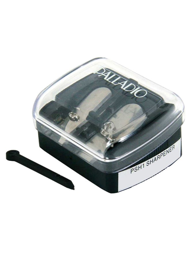 3-In-1 Cosmetic Sharpener With Cleaning Rod Black/Silver/Clear