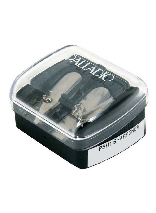 3-In-1 Cosmetic Sharpener With Cleaning Rod Black/Silver/Clear