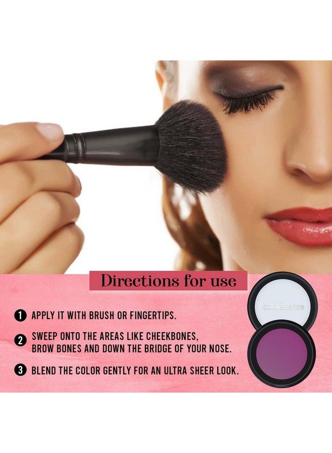 Satin Smooth Highlighter Natural Pearl Finish Face Makeup Blusher Amber Peach