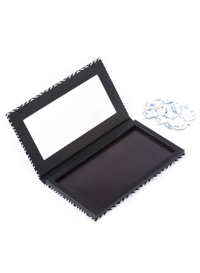 Magnetic Palette Black Empty Makeup Palette With Mirror And 20Pcs Adhesive Empty Palette Metal Stickers For Eyeshadow Lipstick Blush Powder