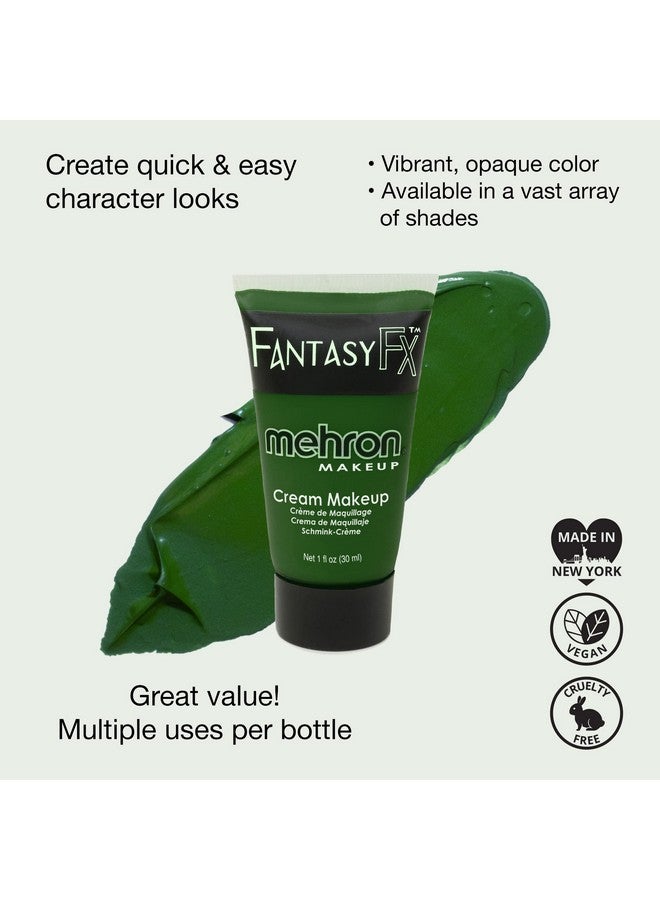 Makeup Fantasy Fx Cream Makeup ; Water Based Halloween Makeup ; Green Face Paint & Body Paint For Adults 1 Fl Oz (30Ml) (Green)