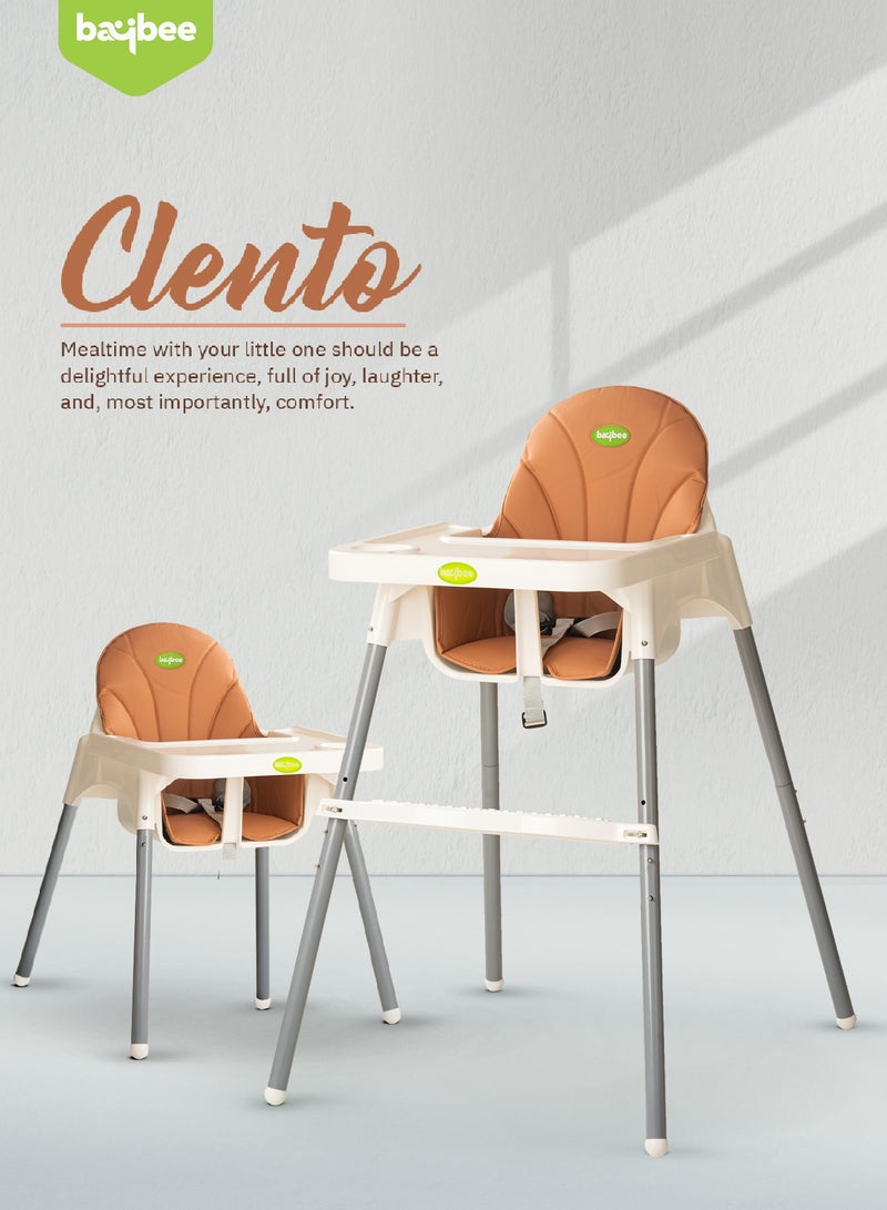 2 in 1 Clento Baby High Chair for Kids, Baby Feeding Chair with 2 Height Adjustable, Footrest, Tray, Stand, 3 Point Safety Belt | Kids High Chair for Baby 6 Months to 3 Years Boy Girl White