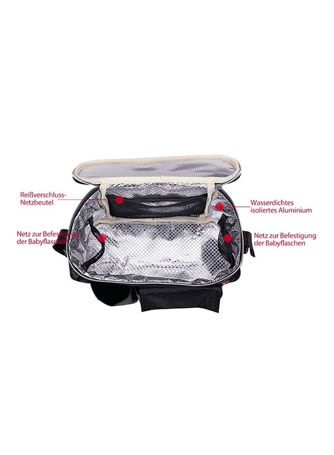 Waterproof Adjustable Strap Sturdy And Durable Large Capacity Baby Diaper Bag Black