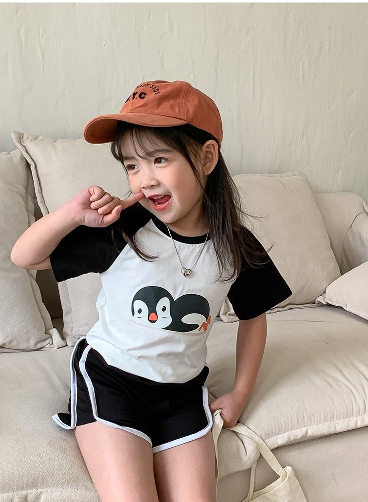 Kids Printed Short Sleeve T-Shirt And Shorts Summer Casual Set