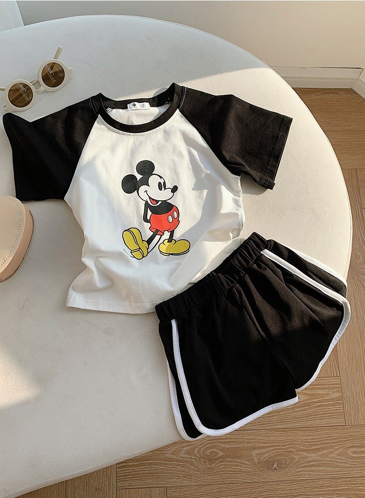 Kids Printed Short Sleeve T-Shirt And Shorts Summer Casual Set