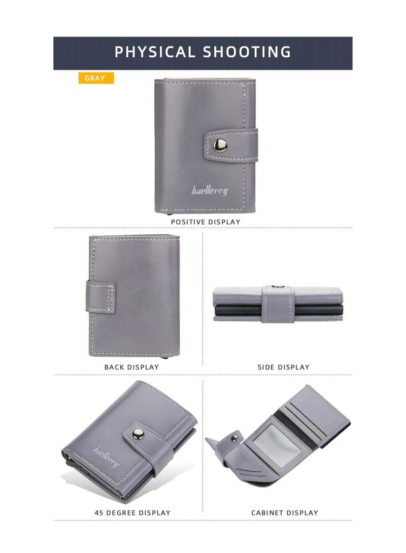 Leather Wallet Grey