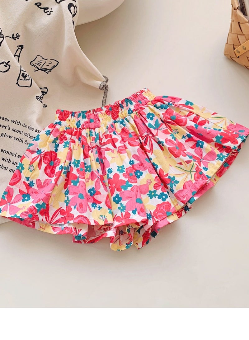 Girls Printed Elastic Waist Shorts Summer Casual Wear