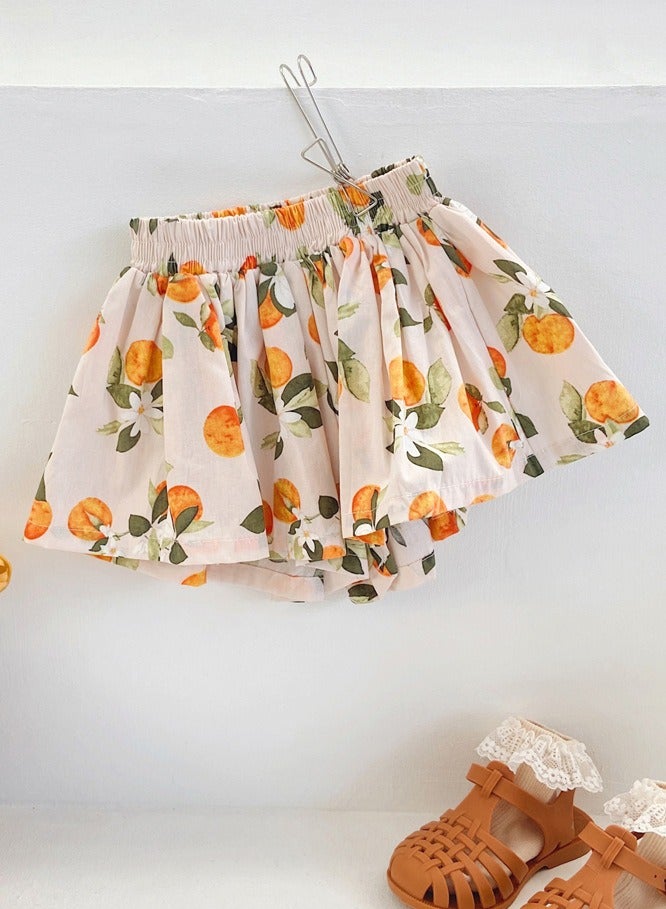 Girls Printed Elastic Waist Shorts Summer Casual Wear