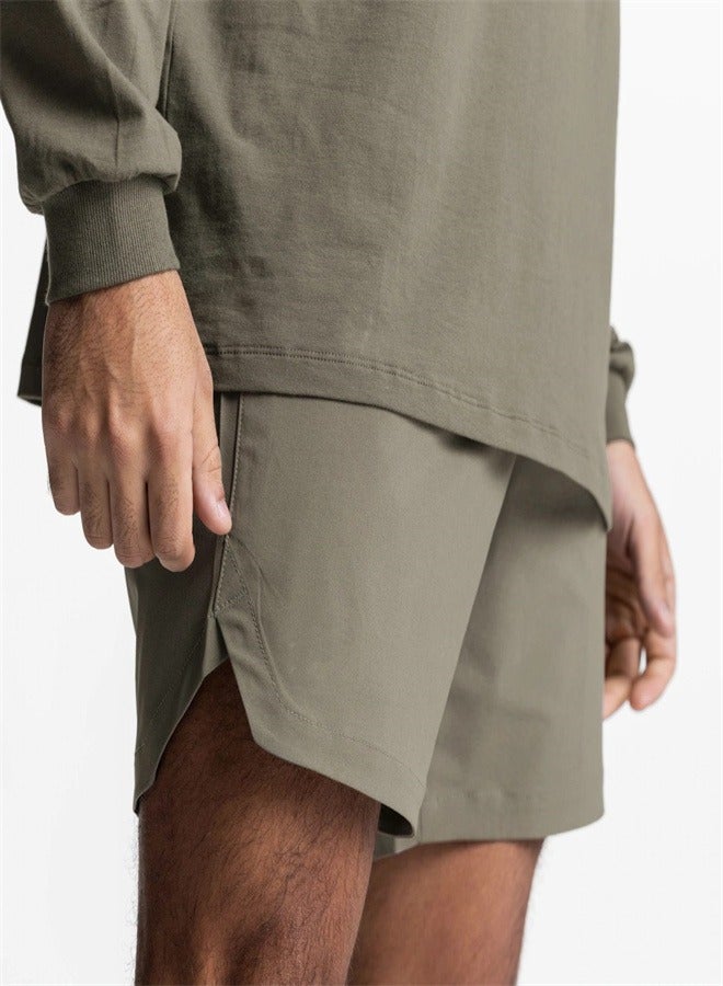 Men's Single-Layer Breathable And Quick Drying Shorts Military Green,