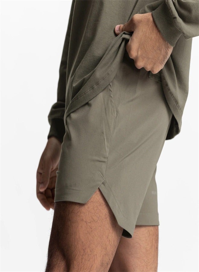 Men's Single-Layer Breathable And Quick Drying Shorts Military Green,