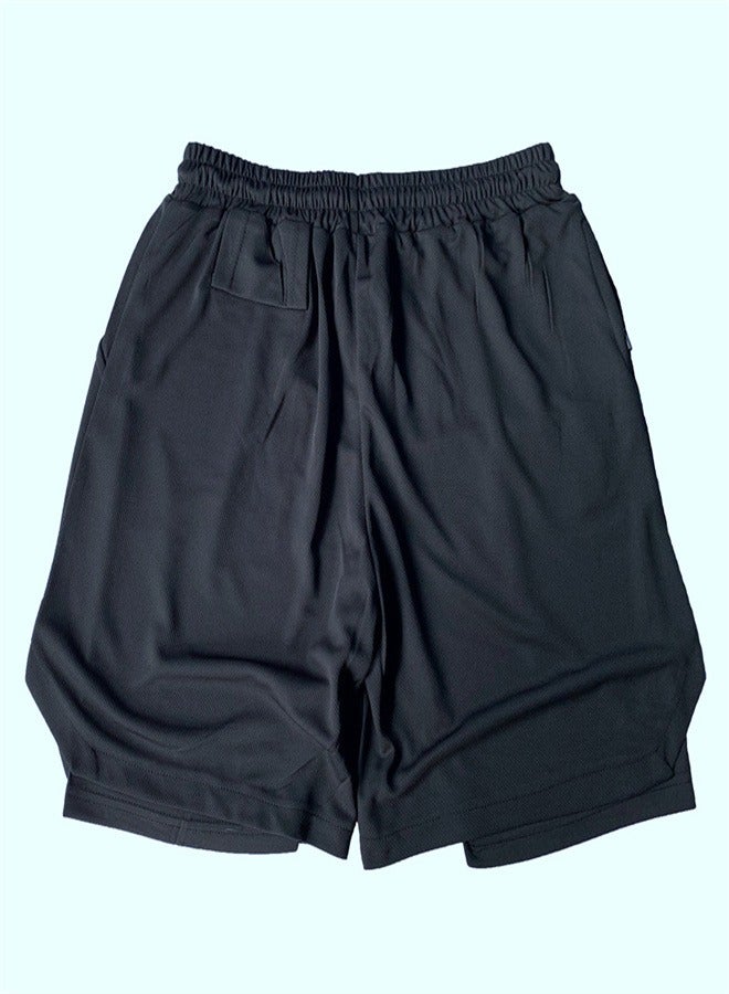 Men's 2-in-1 Quick Drying Casual Fitness Shorts Black