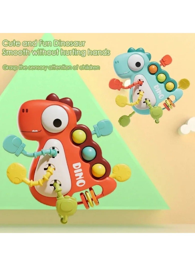 Dinosaur Pull Rope Sensory Awakening Rattle Training Development Activity Early Educational Montessori Puzzle Toys Gift