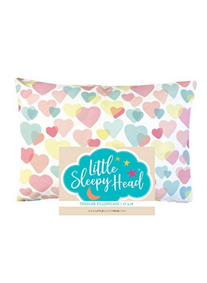 Toddler Pillowcase 13 X 18 100% Cotton & Hypoallergenic (Hearts)
