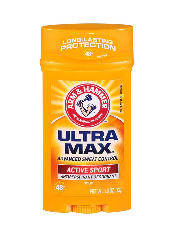 Ultramax Active Sport Solid Antiperspirant Deodorant Yellow 73grams