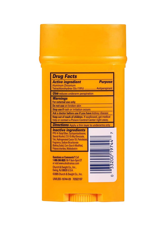 Ultramax Active Sport Solid Antiperspirant Deodorant Yellow 73grams