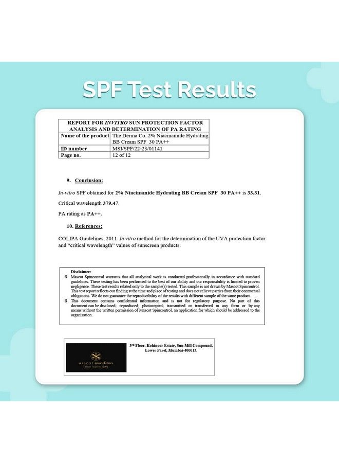 2% Niacinamide Hydrating Bb Cream With Spf 30 Pa++ Enriched With 1% Hyaluronic Acid Complex & Aquaxyl 30 G