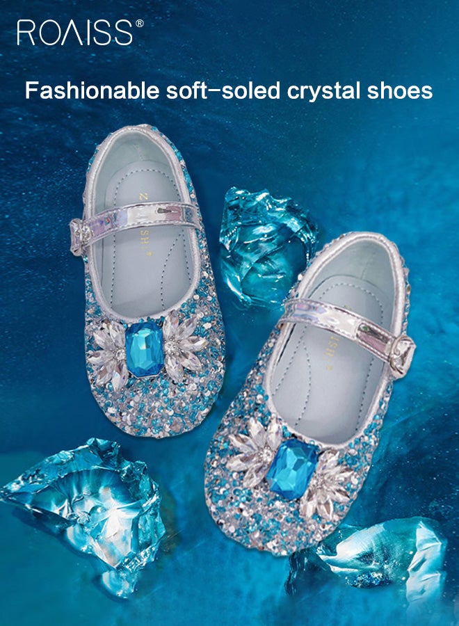 Girls Glitter Bowknot Dress Shoes, Low Heel Princess Party Wedding Shoes For Toddlers Kids Children