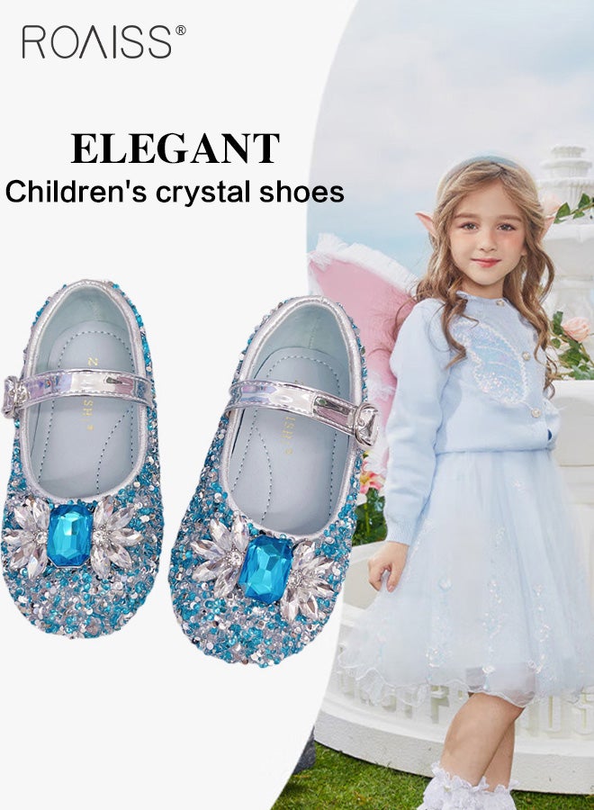 Girls Glitter Bowknot Dress Shoes, Low Heel Princess Party Wedding Shoes For Toddlers Kids Children