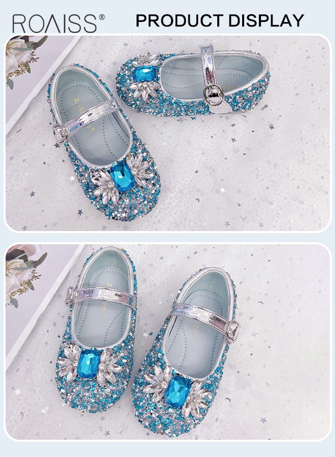 Girls Glitter Bowknot Dress Shoes, Low Heel Princess Party Wedding Shoes For Toddlers Kids Children