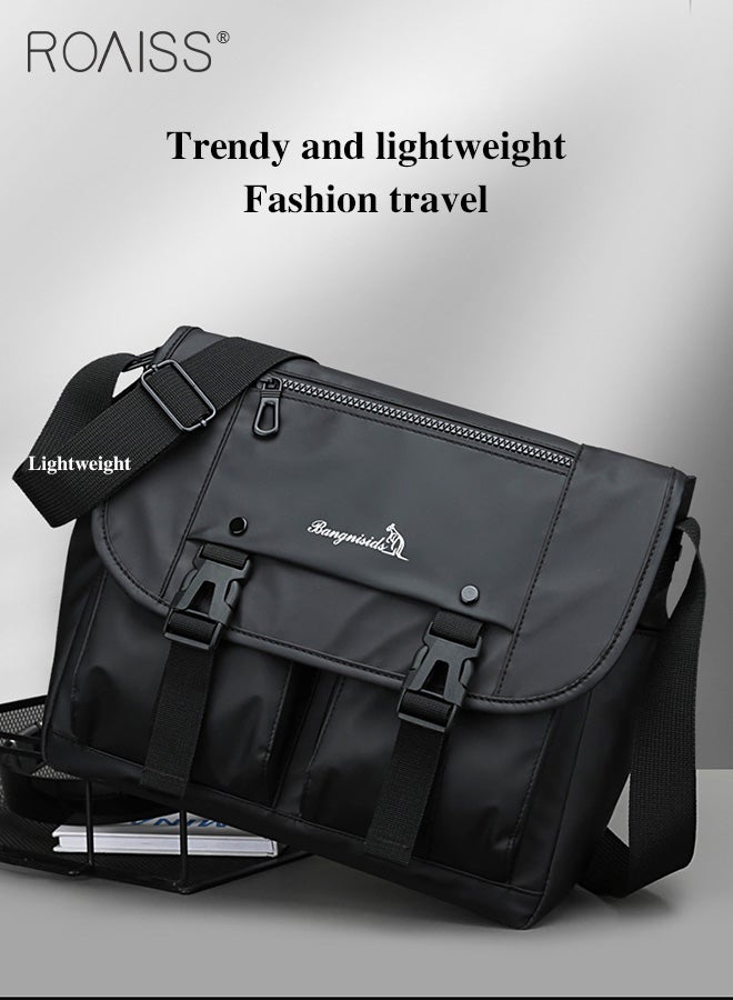 Waterproof Multifunctional Shoulder Bag For Men, Daily Versatile Outdoor Sports Travel Leisure Bag Business Adjustable Shoulder Strap Computer Bag