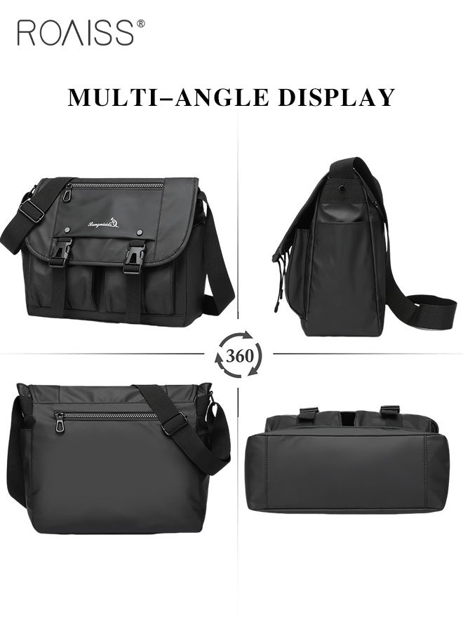 Waterproof Multifunctional Shoulder Bag For Men, Daily Versatile Outdoor Sports Travel Leisure Bag Business Adjustable Shoulder Strap Computer Bag